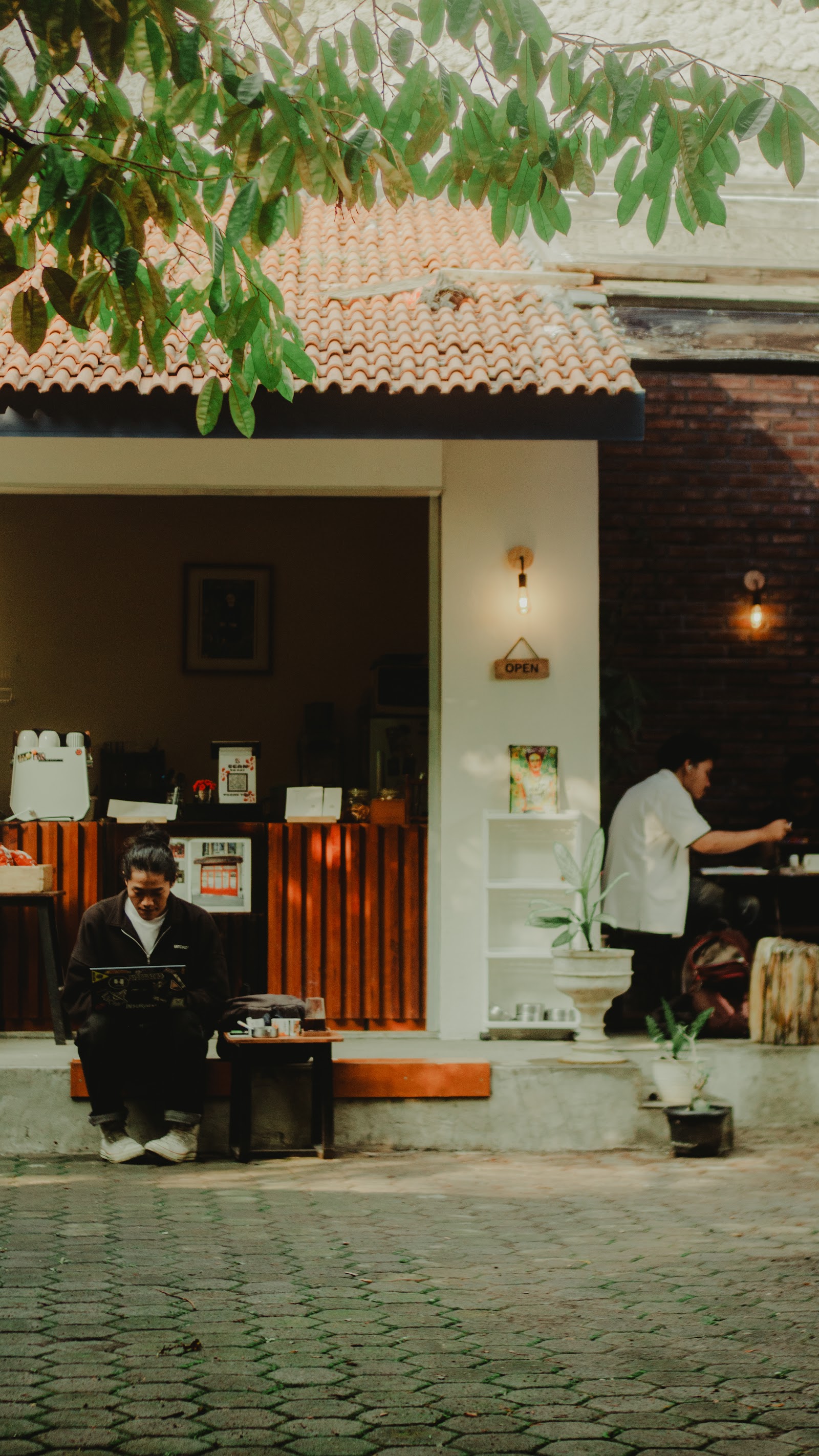 Kopi Poka minimalist interior in Coblong